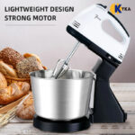 EU Plug Electric Food Mixer 7 Speeds Adjustable Dough Blender Egg Beater Cream Automatic Mixing Desktop Whisk For Home - White