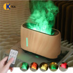 1Box=36PCS 240ml Flame Air Humidifier Electric Colorful Fire Essential Oil Aroma Diffuser Cool Gift With Remote Control - wood grain