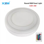 3+3W 6+3W 12+4W 18+6W double-color RGB panel round LED panel LED ceiling light LED ceiling light used in hotels, homes, shopping malls and other places - 12+4(16W)