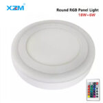 3+3W 6+3W 12+4W 18+6W double-color RGB panel round LED panel LED ceiling light LED ceiling light used in hotels, homes, shopping malls and other places - 18+6(24W)